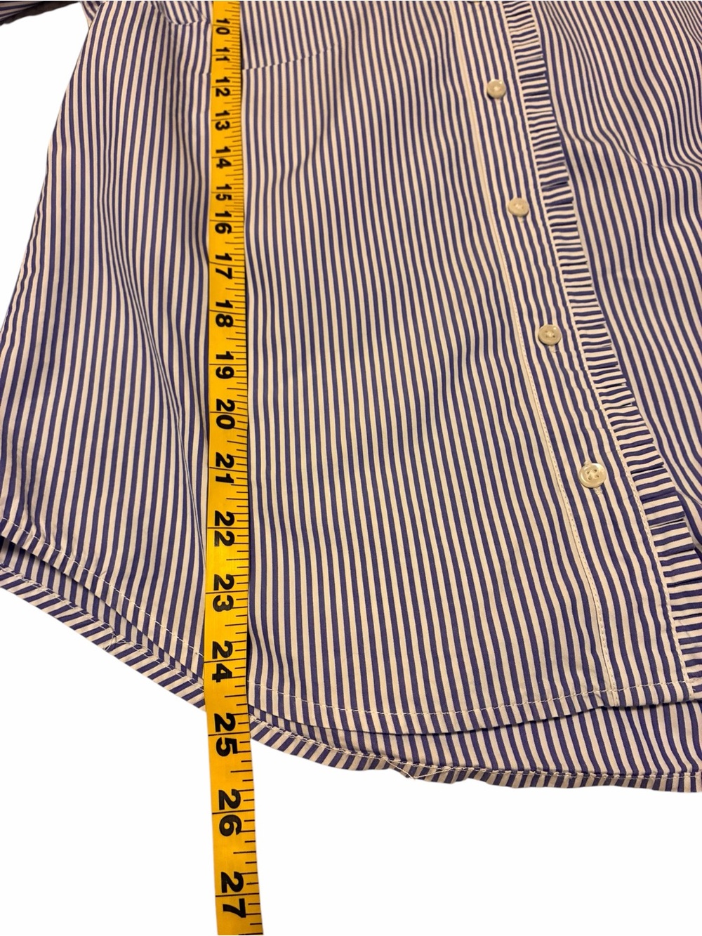 J Crew Ruffles Pinstripe Button Shirt - Picture 6 of 15